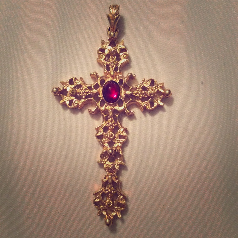 Vintage Avon gold and Red Cross